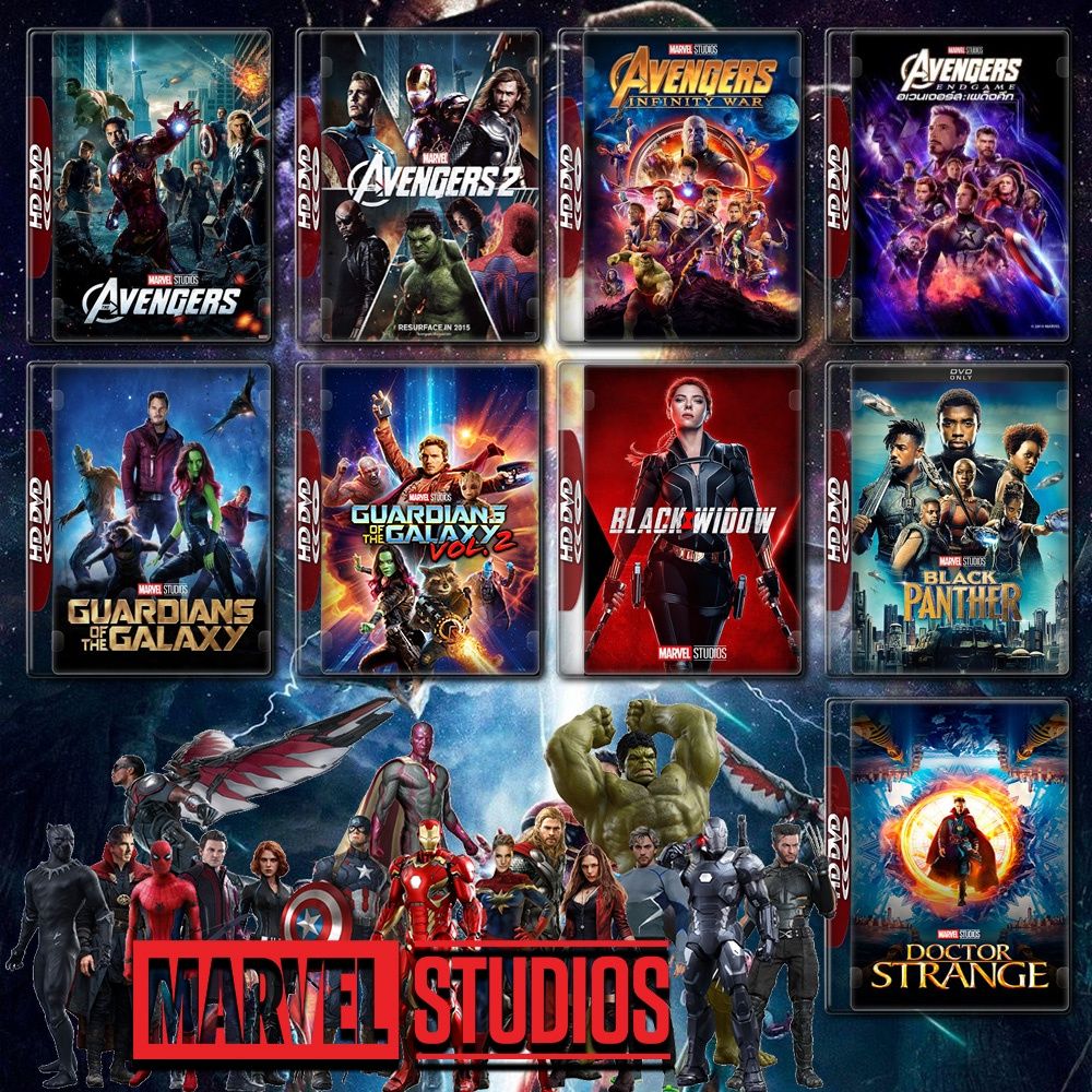 รวมหนัง Marvel Set 3 The Avengers ภาค 1-4 + Guardians of the Galaxy ภาค 1-3 + Black Panther ภาค 1+2 4K Master พากย์ไทย