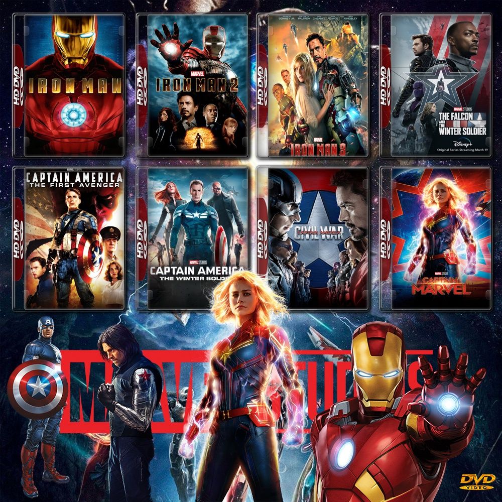 รวมหนัง Marvel Set 2 IRON MAN ภาค 1-3 + CAPTAIN AMERICA ภาค 1-3 + CAPTAIN MARVEL Bluray Master พากย์ไทย